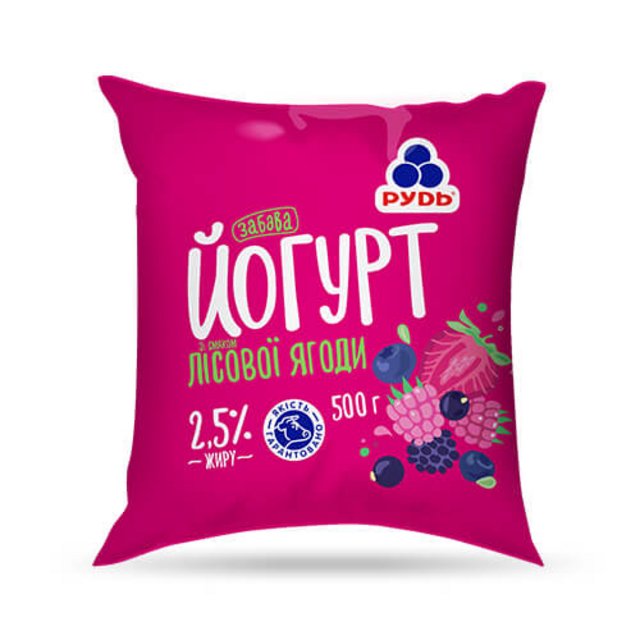 Йогурт питний РУДЬ лісова ягода, 2,5%, 500 г